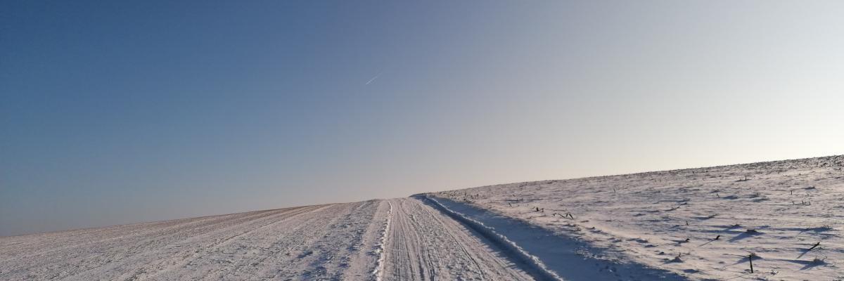 Schneeweg zum Horizont